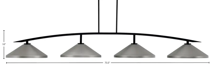 Kurve 4-Light Island Pendant in Matte Black with Graphite Shades - Image 2