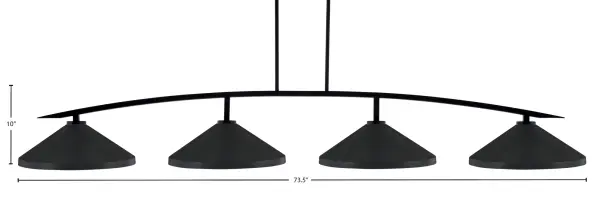 Kurve 4-Light Island Pendant in Matte Black - Image 2
