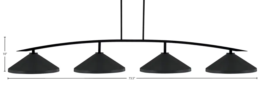 Kurve 4-Light Island Pendant in Matte Black - Image 2