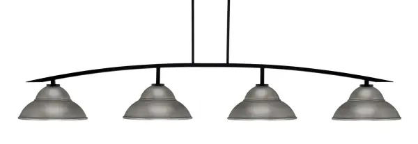 Kurve 4-Light Island Chandelier in Matte Black with Graphite Shades - Image 1
