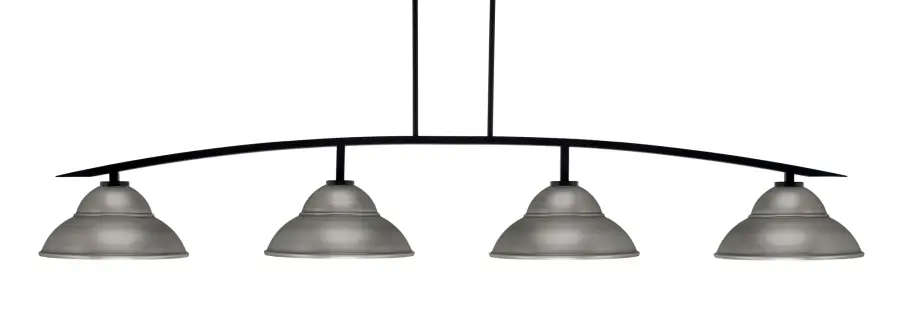 Kurve 4-Light Island Chandelier in Matte Black with Graphite Shades - Image 1