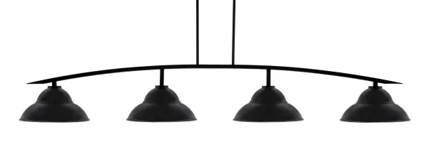 Kurve 4 Light Bar in Matte Black with Double Bubble Metal Shades - Image 1