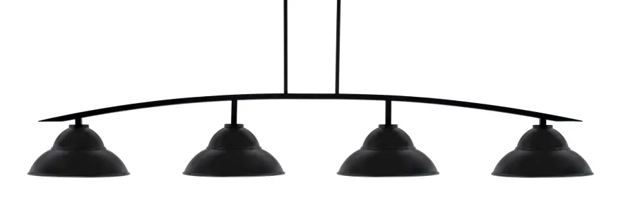 Kurve 4 Light Bar in Matte Black with Double Bubble Metal Shades - Image 1