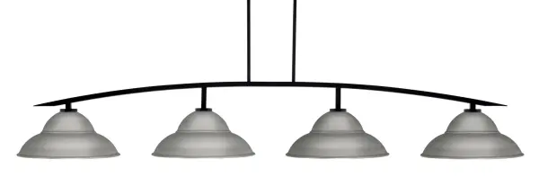 Kurve 4-Light Island Chandelier in Matte Black with Graphite Shades - Image 1