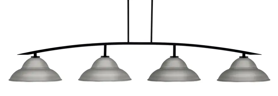 Kurve 4-Light Island Chandelier in Matte Black with Graphite Shades - Image 1