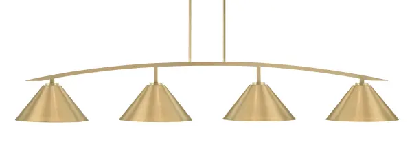 Kurve 4-Light Island Pendant in New Age Brass - Image 1
