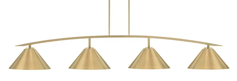 Kurve 4-Light Island Pendant in New Age Brass - Image 1