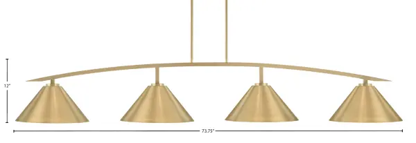 Kurve 4-Light Island Pendant in New Age Brass - Image 2