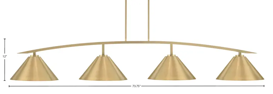 Kurve 4-Light Island Pendant in New Age Brass - Image 2