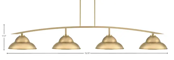 Kurve 4-Light Island Chandelier in New Age Brass - Image 2