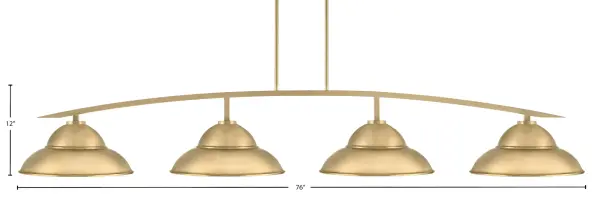 Kurve 4-Light Island Chandelier in New Age Brass - Image 2
