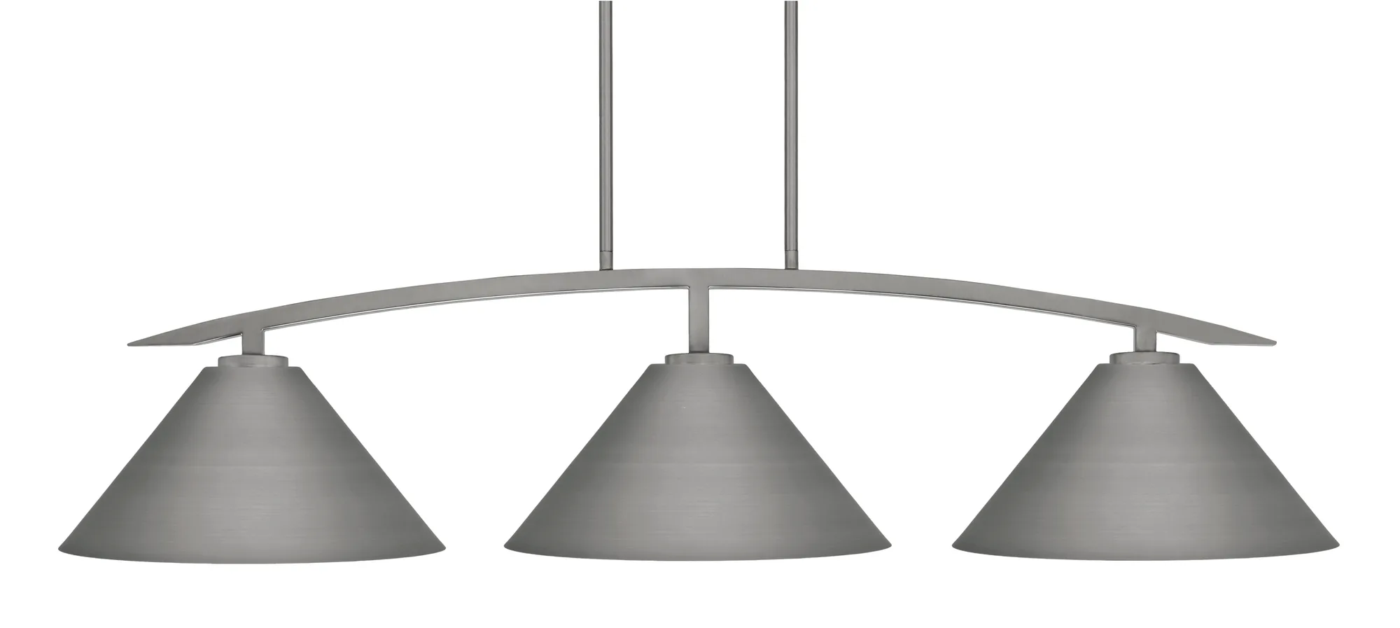Kurve 3-Light Island Pendant in Graphite with Matte Black Shades