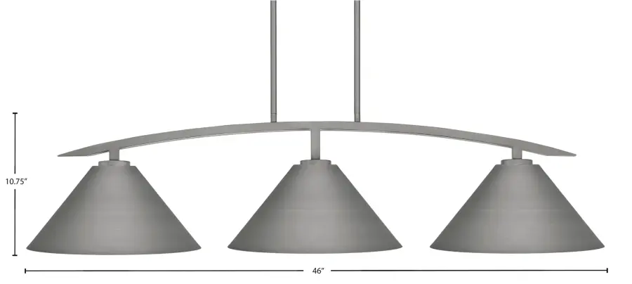 Kurve 3-Light Island Pendant in Graphite with Matte Black Shades - Image 2