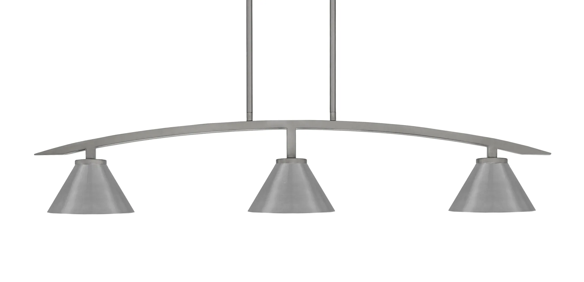 Kurve 3-Light Island Pendant in Graphite with Cone Shades