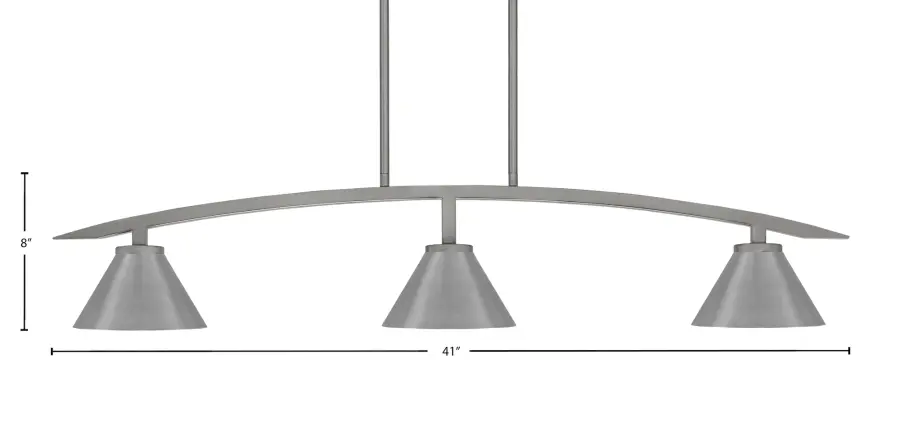 Kurve 3-Light Island Pendant in Graphite with Cone Shades - Image 2
