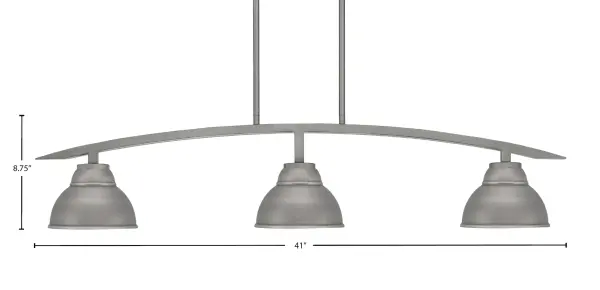 Kurve 3-Light Island Pendant in Graphite with Double Bubble Shades - Image 2