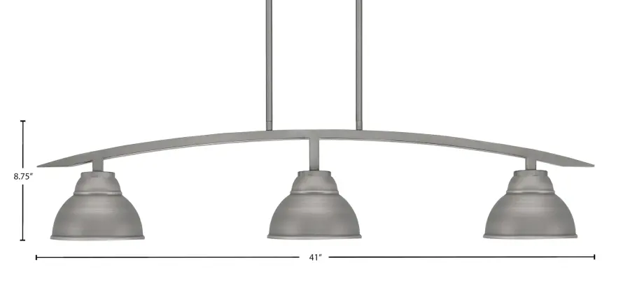Kurve 3-Light Island Pendant in Graphite with Double Bubble Shades - Image 2