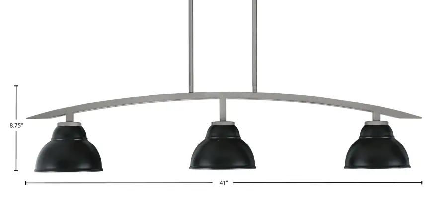 Kurve 3-Light Island Pendant in Graphite with Matte Black Shades - Image 2