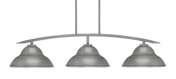 Kurve 3-Light Island Pendant in Graphite with Double Bubble Shades - Image 1