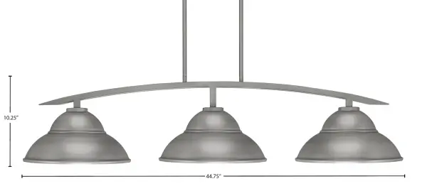 Kurve 3-Light Island Pendant in Graphite with Double Bubble Shades - Image 2