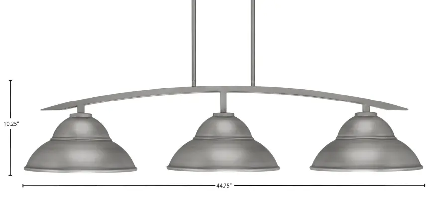 Kurve 3-Light Island Pendant in Graphite with Double Bubble Shades - Image 2