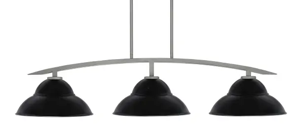 Kurve 3-Light Island Pendant in Graphite with Matte Black Shades - Image 1