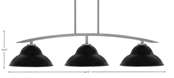 Kurve 3-Light Island Pendant in Graphite with Matte Black Shades - Image 2