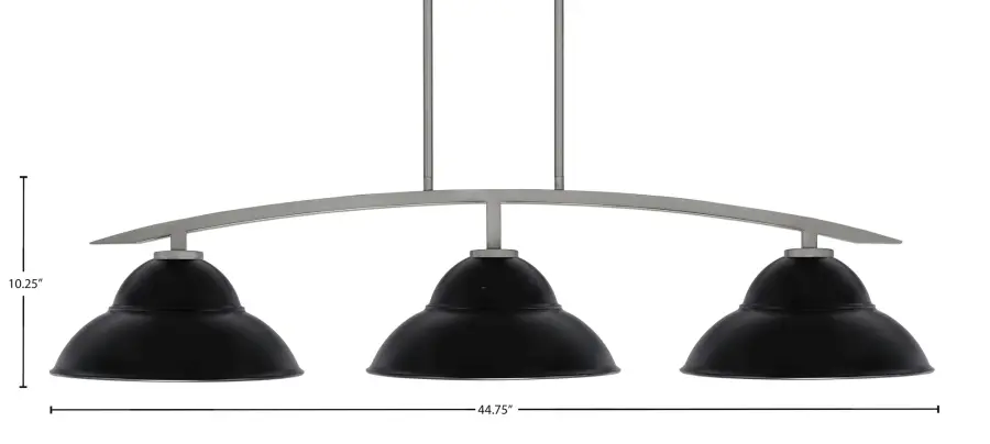 Kurve 3-Light Island Pendant in Graphite with Matte Black Shades - Image 2