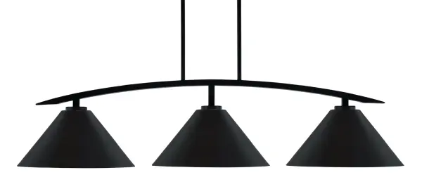 Kurve 3-Light Island Pendant in Matte Black - Image 1