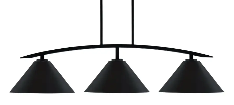 Kurve 3-Light Island Pendant in Matte Black - Image 1