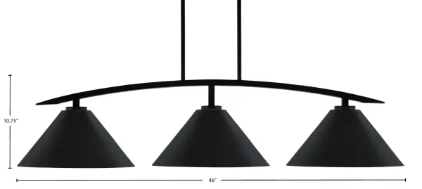 Kurve 3-Light Island Pendant in Matte Black - Image 2