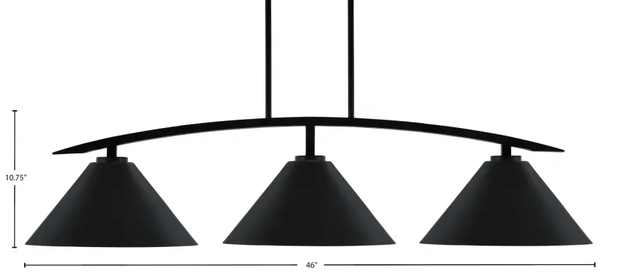 Kurve 3-Light Island Pendant in Matte Black - Image 2
