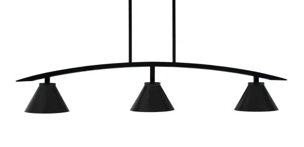 Kurve 3-Light Island Pendant in Matte Black - Image 1