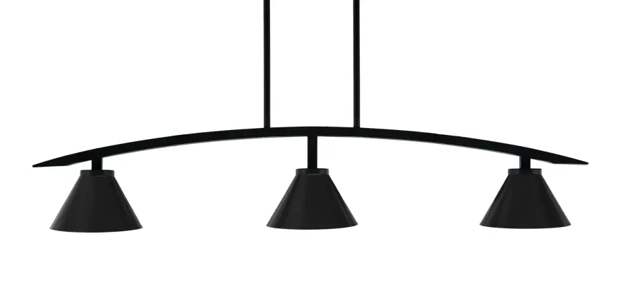 Kurve 3-Light Island Pendant in Matte Black - Image 1