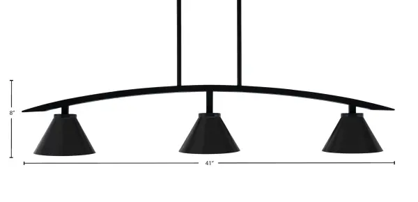 Kurve 3-Light Island Pendant in Matte Black - Image 2