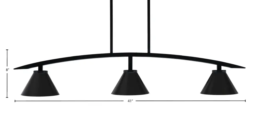 Kurve 3-Light Island Pendant in Matte Black - Image 2