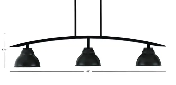 Kurve 3-Light Island Pendant in Matte Black - Image 2