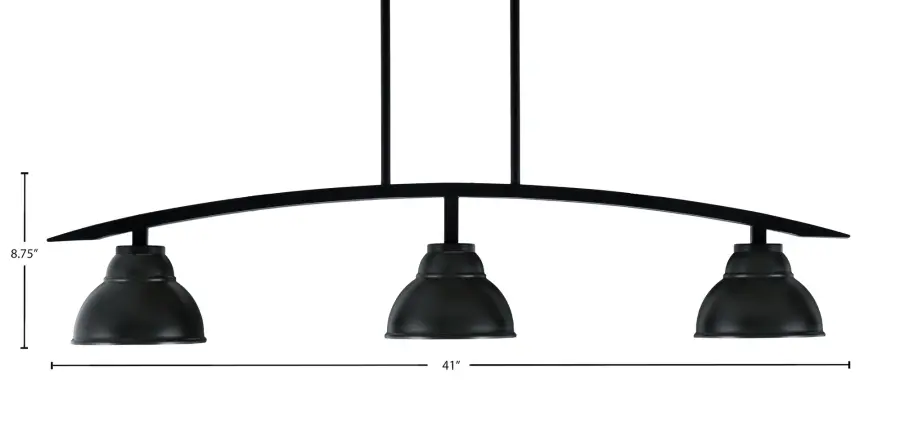 Kurve 3-Light Island Pendant in Matte Black - Image 2
