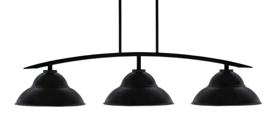 Kurve 3-Light Island Pendant in Matte Black - Image 1
