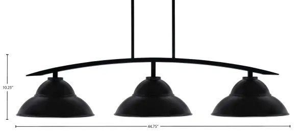 Kurve 3-Light Island Pendant in Matte Black - Image 2