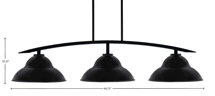 Kurve 3-Light Island Pendant in Matte Black - Image 2