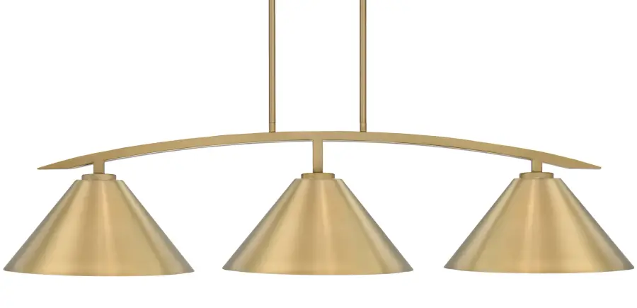Kurve 3-Light Island Pendant in New Age Brass - Image 1