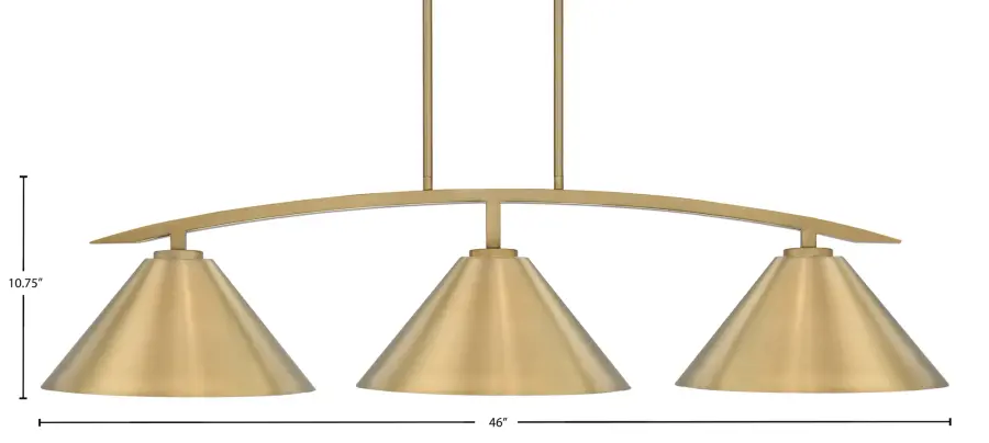 Kurve 3-Light Island Pendant in New Age Brass - Image 2