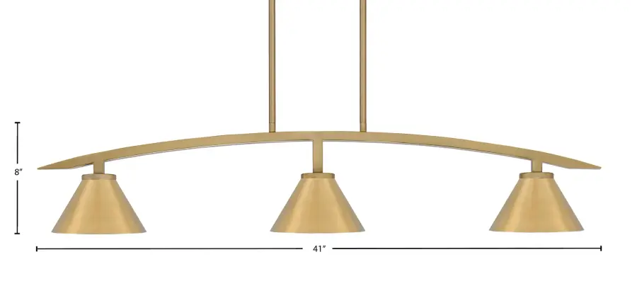 Kurve 3-Light Island Pendant in New Age Brass - Image 2