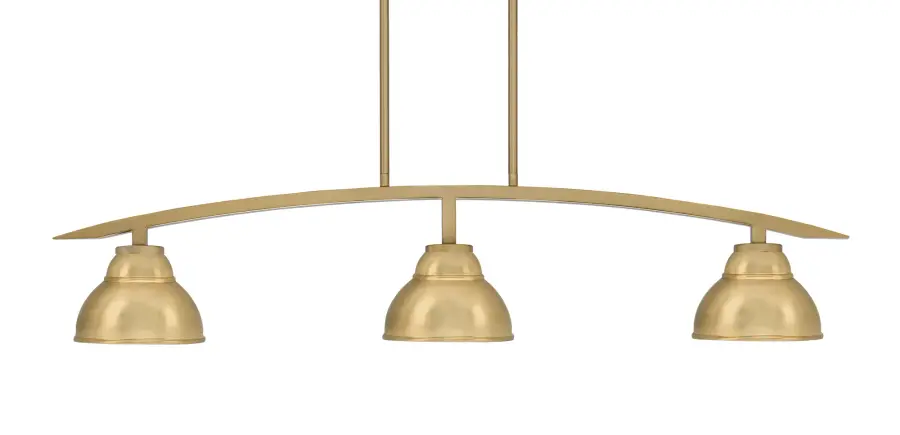 Kurve 3-Light Island Light in New Age Brass - Image 1