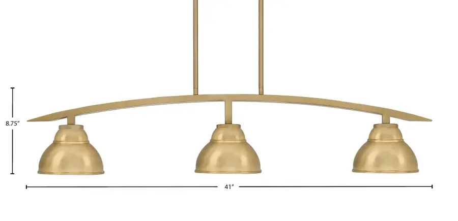 Kurve 3-Light Island Light in New Age Brass - Image 2