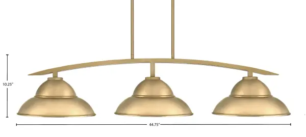 Kurve 3-Light Island Light in New Age Brass - Image 2