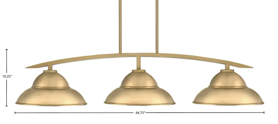 Kurve 3-Light Island Light in New Age Brass - Image 2