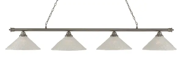 Oxford 4 Light Island Pendant in Brushed Nickel with Italian Bubble Glass - Image 1
