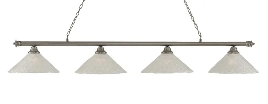 Oxford 4 Light Island Pendant in Brushed Nickel with Italian Bubble Glass - Image 1